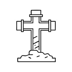 battlefield cross icon, battlefield cross line art - simple line art of battlefield cross, perfect for battlefield cross logos and icons