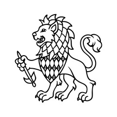 bavarian lion icon, bavarian lion line art - simple line art of bavarian lion, perfect for bavarian lion logos and icons