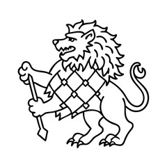 bavarian lion icon, bavarian lion line art - simple line art of bavarian lion, perfect for bavarian lion logos and icons