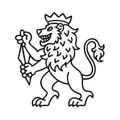 bavarian lion icon, bavarian lion line art - simple line art of bavarian lion, perfect for bavarian lion logos and icons