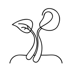 bean sprout icon, bean sprout line art - simple line art of bean sprout, perfect for bean sprout logos and icons
