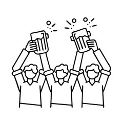 beer cheers icon, beer cheers line art - simple line art of beer cheers, perfect for beer cheers logos and icons