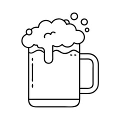 beer foam icon, beer foam line art - simple line art of beer foam, perfect for beer foam logos and icons