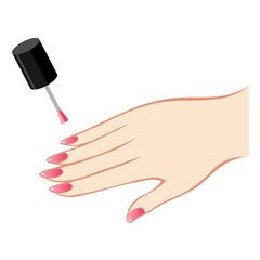 ネイル・マニキュアをした爪と手指のイラスト