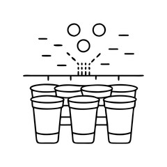 beer pong icon, beer pong line art - simple line art of beer pong, perfect for beer pong logos and icons