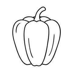 bell pepper icon, bell pepper line art - simple line art of bell pepper, perfect for bell pepper logos and icons