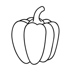 bell pepper icon, bell pepper line art - simple line art of bell pepper, perfect for bell pepper logos and icons