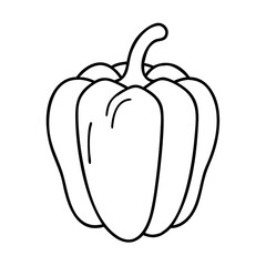 bell pepper icon, bell pepper line art - simple line art of bell pepper, perfect for bell pepper logos and icons