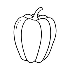 bell pepper icon, bell pepper line art - simple line art of bell pepper, perfect for bell pepper logos and icons