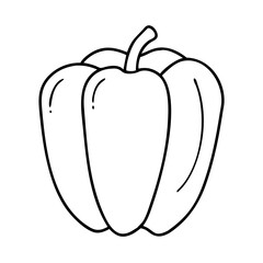 bell pepper icon, bell pepper line art - simple line art of bell pepper, perfect for bell pepper logos and icons