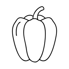 bell pepper icon, bell pepper line art - simple line art of bell pepper, perfect for bell pepper logos and icons