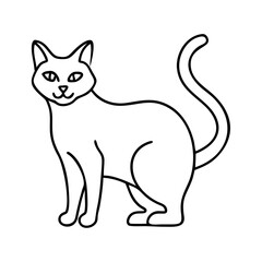 black cat icon, black cat line art - simple line art of black cat, perfect for black cat logos and icons