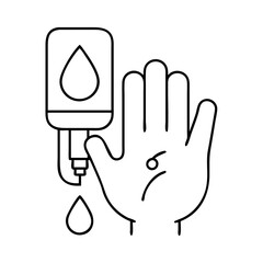 blood drip icon, blood drip line art - simple line art of blood drip, perfect for blood drip logos and icons