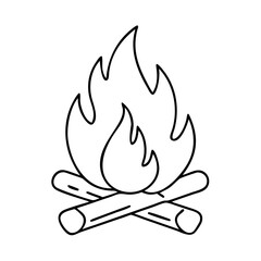 bonfire icon, bonfire line art - simple line art of bonfire, perfect for bonfire logos and icons