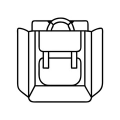 book bag icon, book bag line art - simple line art of book bag, perfect for book bag logos and icons