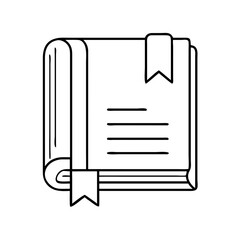 book with ribbon marker icon, book with ribbon marker line art - simple line art of book with ribbon marker, perfect for book with ribbon marker logos and icons