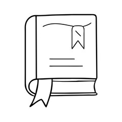 book with ribbon marker icon, book with ribbon marker line art - simple line art of book with ribbon marker, perfect for book with ribbon marker logos and icons