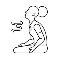 breathing exercise icon, breathing exercise line art - simple line art of breathing exercise, perfect for breathing exercise logos and icons