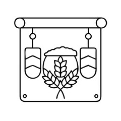 brewery sign icon, brewery sign line art - simple line art of brewery sign, perfect for brewery sign logos and icons