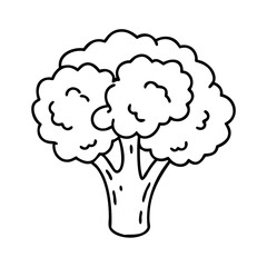 broccoli icon, broccoli line art - simple line art of broccoli, perfect for broccoli logos and icons