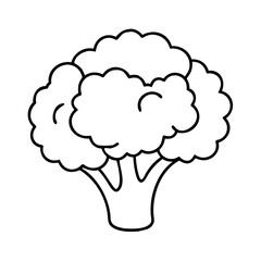 broccoli icon, broccoli line art - simple line art of broccoli, perfect for broccoli logos and icons