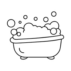 bubble bath icon, bubble bath line art - simple line art of bubble bath, perfect for bubble bath logos and icons