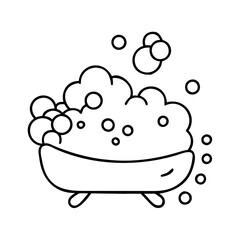 bubble bath icon, bubble bath line art - simple line art of bubble bath, perfect for bubble bath logos and icons
