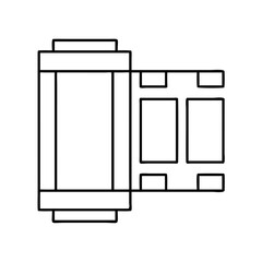 camera roll icon, camera roll line art - simple line art of camera roll, perfect for camera roll logos and icons
