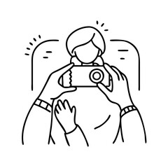 candid shot icon, candid shot line art - simple line art of candid shot, perfect for candid shot logos and icons