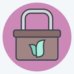 Icon Recycle Bag. related to Save the World symbol. color mate style. editable