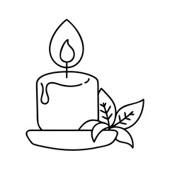 candle for relaxation icon, candle for relaxation line art - simple line art of candle for relaxation, perfect for candle for relaxation logos and icons