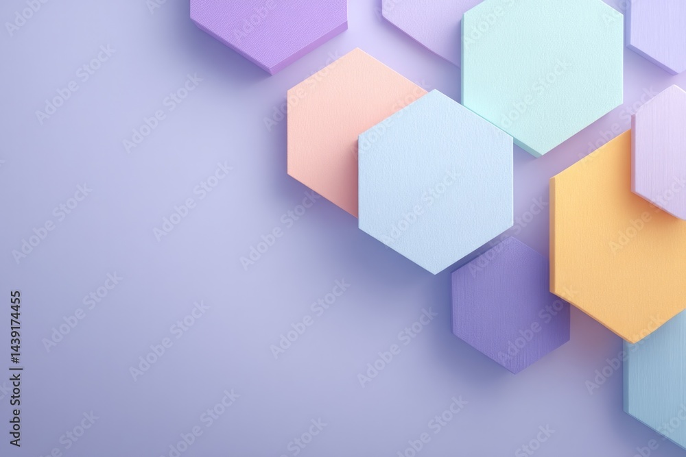 Poster collection of random geometric shapes arranged on pastel background minimalistic design emphasized b