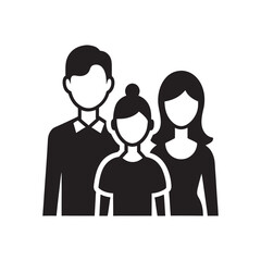 Family of Four Silhouette Icon