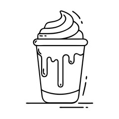 caramel drizzle on coffee icon, caramel drizzle on coffee line art - simple line art of caramel drizzle on coffee, perfect for caramel drizzle on coffee logos and icons