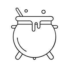 cauldron icon, cauldron line art - simple line art of cauldron, perfect for cauldron logos and icons