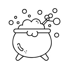 cauldron bubbles icon, cauldron bubbles line art - simple line art of cauldron bubbles, perfect for cauldron bubbles logos and icons