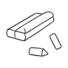 chalk and eraser icon, chalk and eraser line art - simple line art of chalk and eraser, perfect for chalk and eraser logos and icons