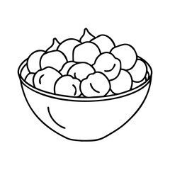chickpeas icon, chickpeas line art - simple line art of chickpeas, perfect for chickpeas logos and icons