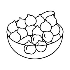 chickpeas icon, chickpeas line art - simple line art of chickpeas, perfect for chickpeas logos and icons