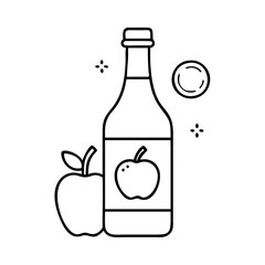 cider bottle icon, cider bottle line art - simple line art of cider bottle, perfect for cider bottle logos and icons