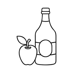cider bottle icon, cider bottle line art - simple line art of cider bottle, perfect for cider bottle logos and icons