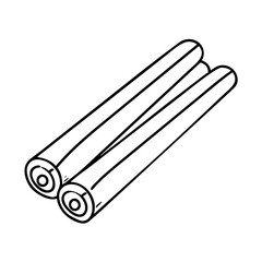 cinnamon sticks icon, cinnamon sticks line art - simple line art of cinnamon sticks, perfect for cinnamon sticks logos and icons