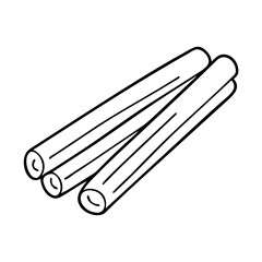 cinnamon sticks icon, cinnamon sticks line art - simple line art of cinnamon sticks, perfect for cinnamon sticks logos and icons