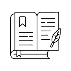 classic literature icon, classic literature line art - simple line art of classic literature, perfect for classic literature logos and icons