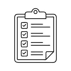 clipboard with checklist icon, clipboard with checklist line art - simple line art of clipboard with checklist, perfect for clipboard with checklist logos and icons