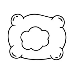 cloud pillow icon, cloud pillow line art - simple line art of cloud pillow, perfect for cloud pillow logos and icons