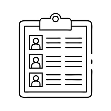 class roster clipboard icon, class roster clipboard line art - simple line art of class roster clipboard, perfect for class roster clipboard logos and icons