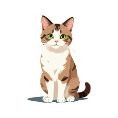 Cute cat sitting vector graphic and illustration
