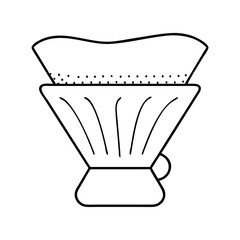 coffee filter icon, coffee filter line art - simple line art of coffee filter, perfect for coffee filter logos and icons