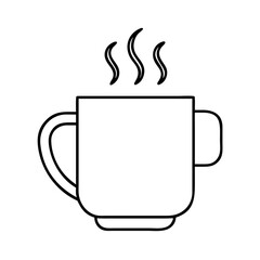 coffee mug with steam icon, coffee mug with steam line art - simple line art of coffee mug with steam, perfect for coffee mug with steam logos and icons